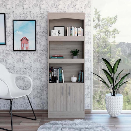 Gfancy Fixtures Catarina Light Gray Bookcase Cabinet GF3683886